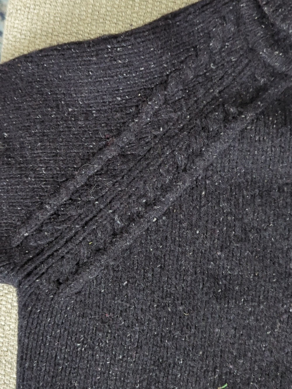 Silk Lambswool Vintage Gap Turtleneck Sweater Heavy Black Natural Fiber - Picture 4 of 6